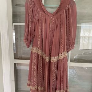 Anthropologie off the shoulder flowy dress